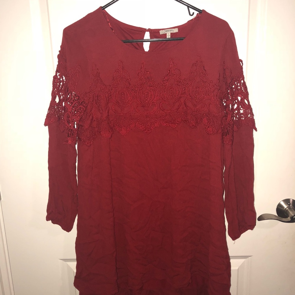Red dress with lace detail!